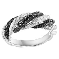 Fancy Black Diamond and White Diamond Fashion Band in 18K White Gold