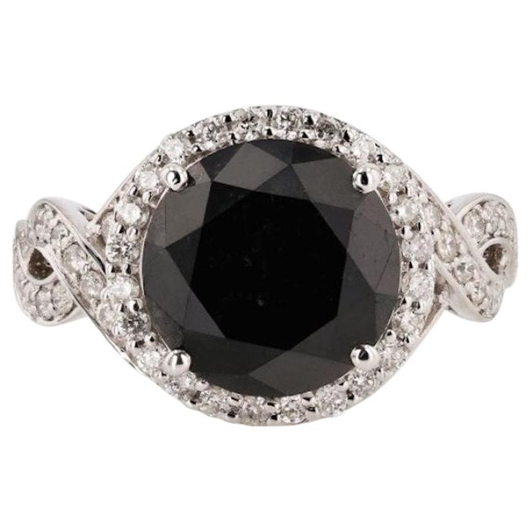 Fancy Black Diamond White Gold Diamond Ring for Her For Sale