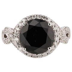 Fancy Black Diamond White Gold Diamond Ring for Her