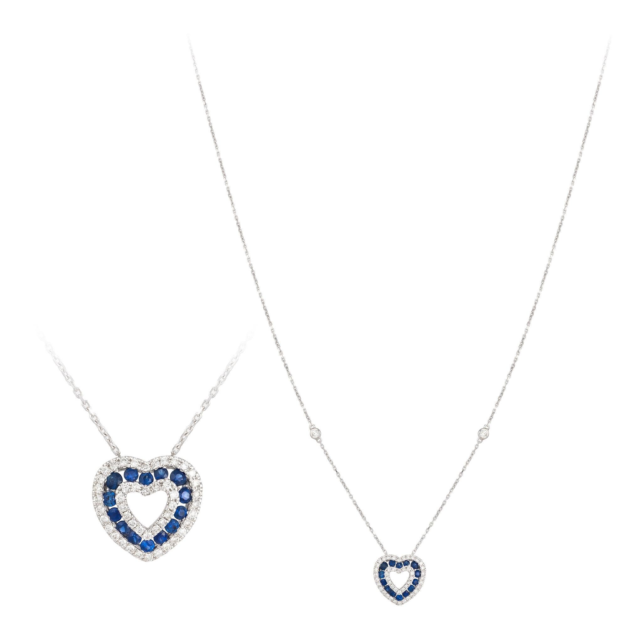 NECKLACE 18K White Gold 
Blue Sapphire 0.54 Cts/14 Pcs 
Diamond 0.33 Cts/48 Pcs

With a heritage of ancient fine Swiss jewelry traditions, NATKINA is a Geneva based jewellery brand, which creates modern jewellery masterpieces suitable for every day