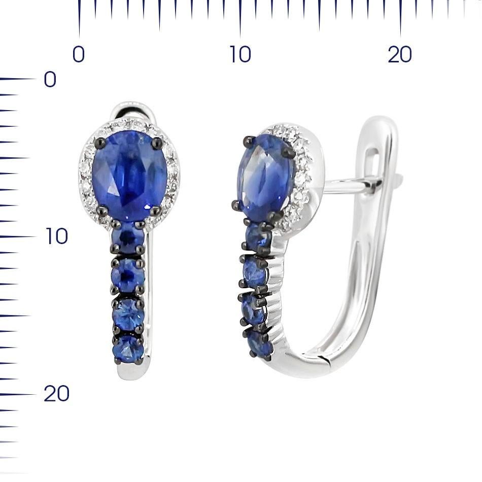 White Gold 14K Earrings (Matching Ring Available)
Weight 2.99 gram
Diamond 28-Round 57-0,12-4/5A
Blue Sapphire 8-Round-0,35 Т(4)/3C
Blue Sapphire 2-Oval-1,24 Т(4)/3A

With a heritage of ancient fine Swiss jewelry traditions, NATKINA is a Geneva