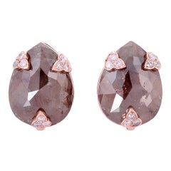 Clous d'oreilles fantaisie en or 18 carats et diamants