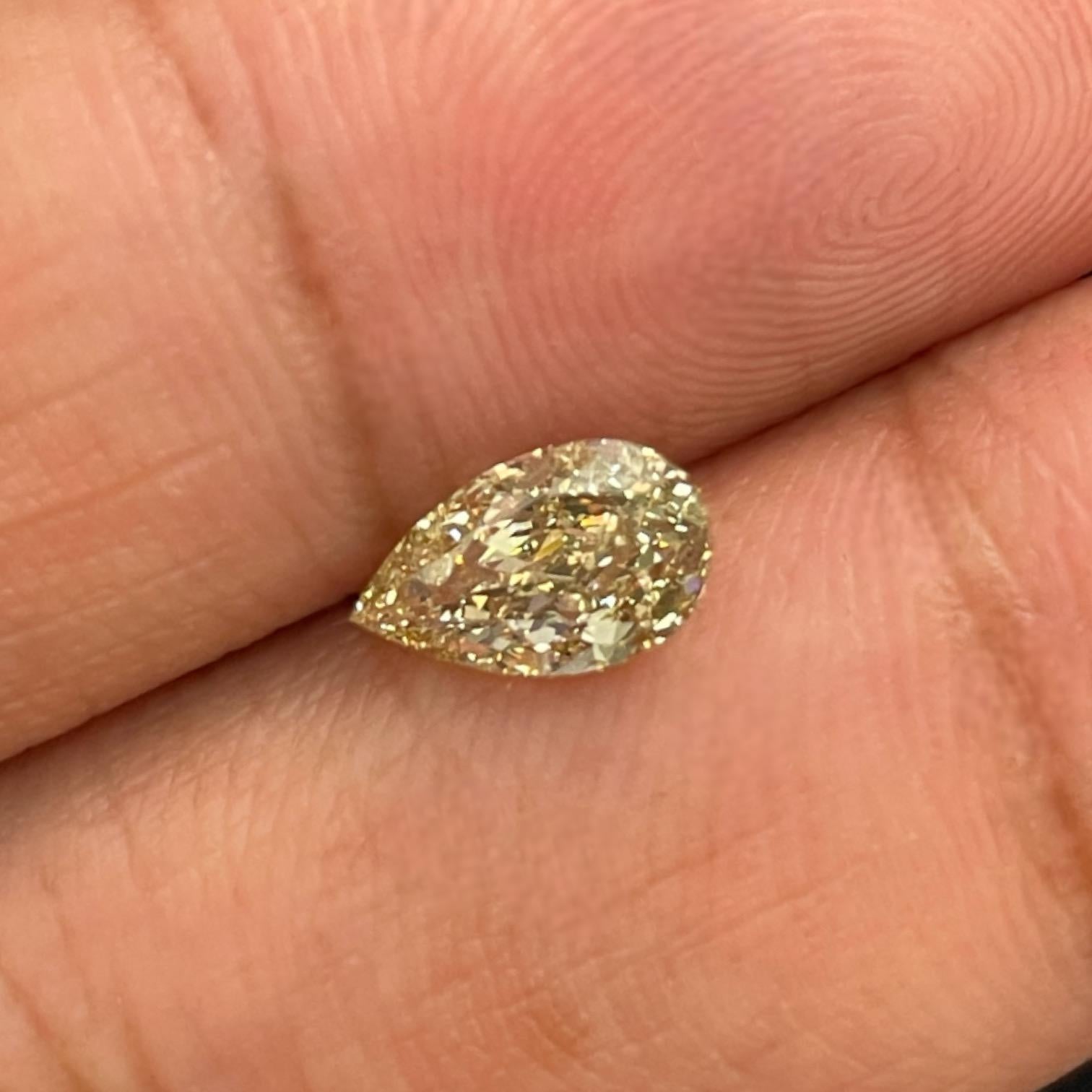 Femenino o masculino Diamante natural de 1,21 ct con certificado GIA amarillo verdoso pardusco fantasía en venta
