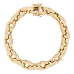 Fancy Cable Chain Bracelet, 18 Karat Yellow Gold, Italy Fancy Cable Chain Bracelet, 18 Karat Yellow Gold, Italy