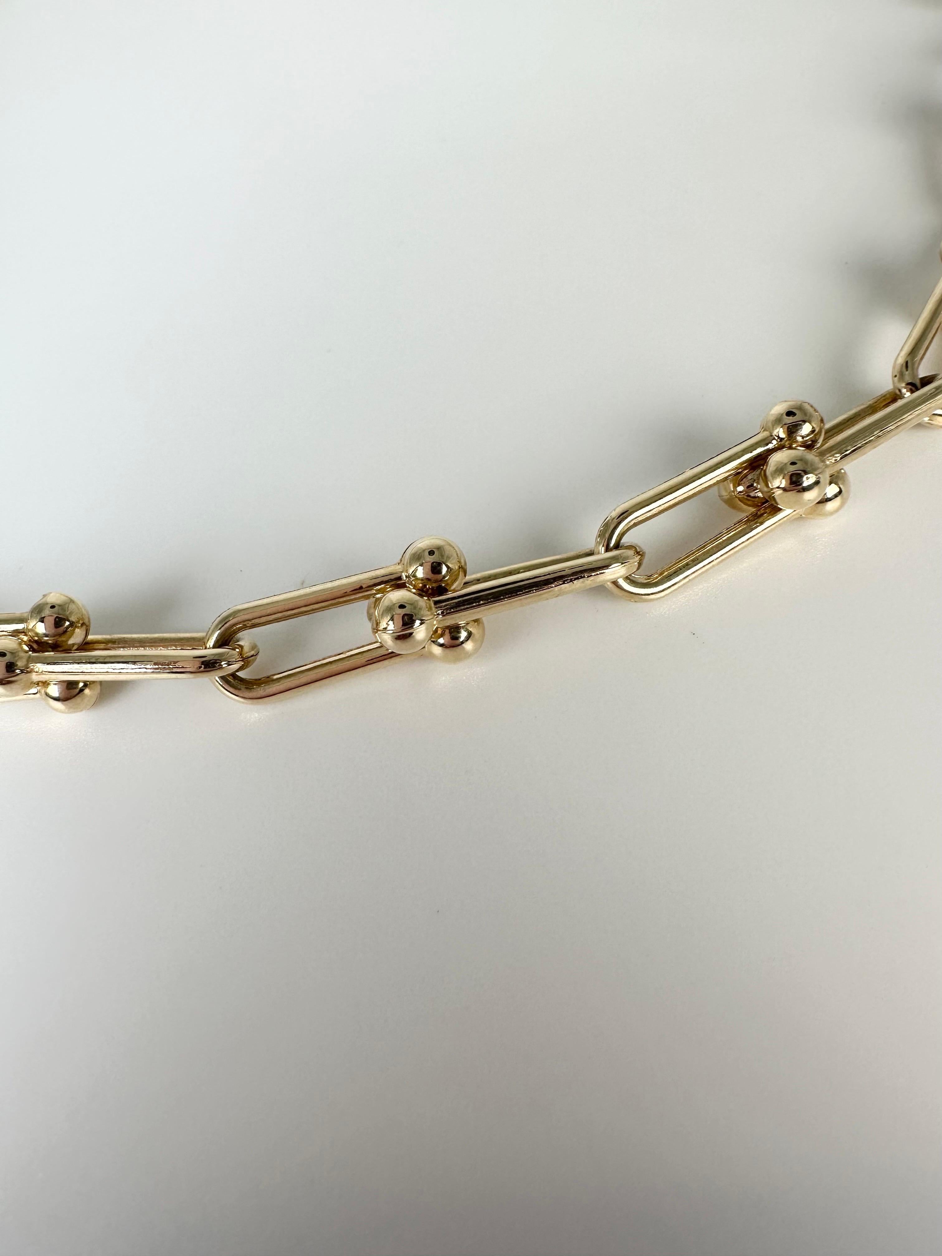 Women's or Men's Fancy chain necklace solid gold 14KT link necklace custom design For Sale