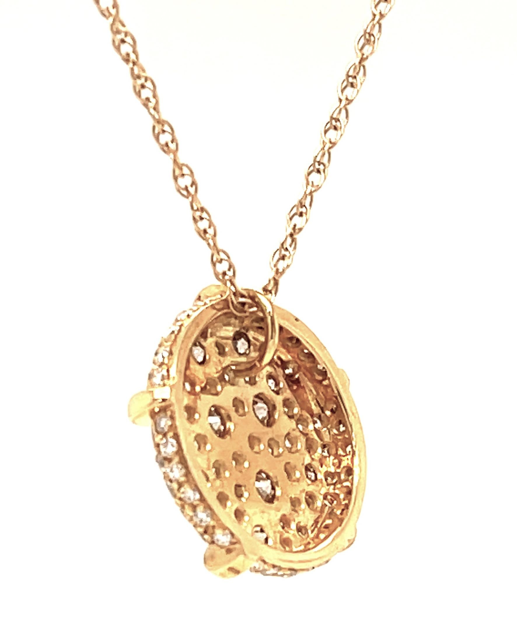 Taille brillant Collier de diamants champagne fantaisie en or jaune 18 carats en vente