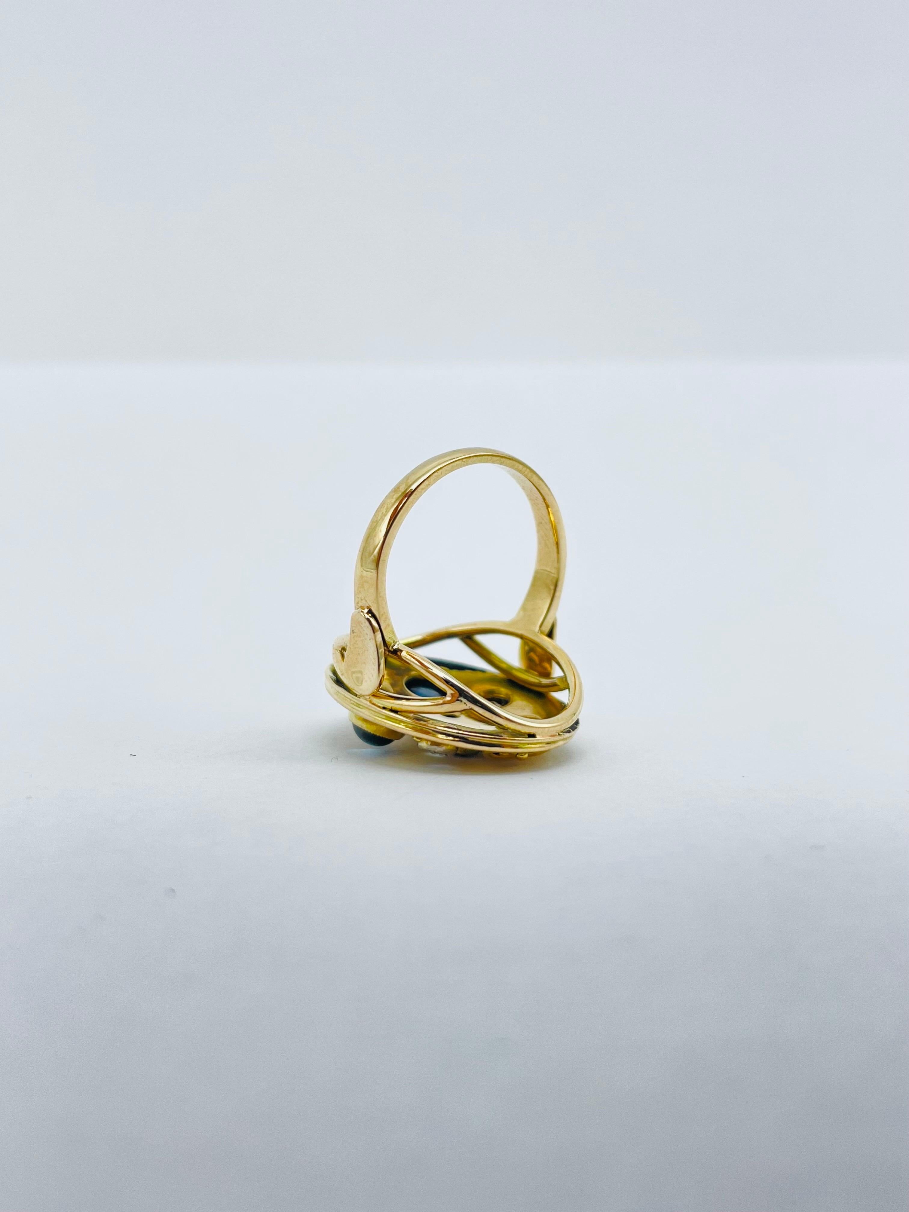 Fancy Cocktail Ring/Garden Ring 14k Gold Ring For Sale 5