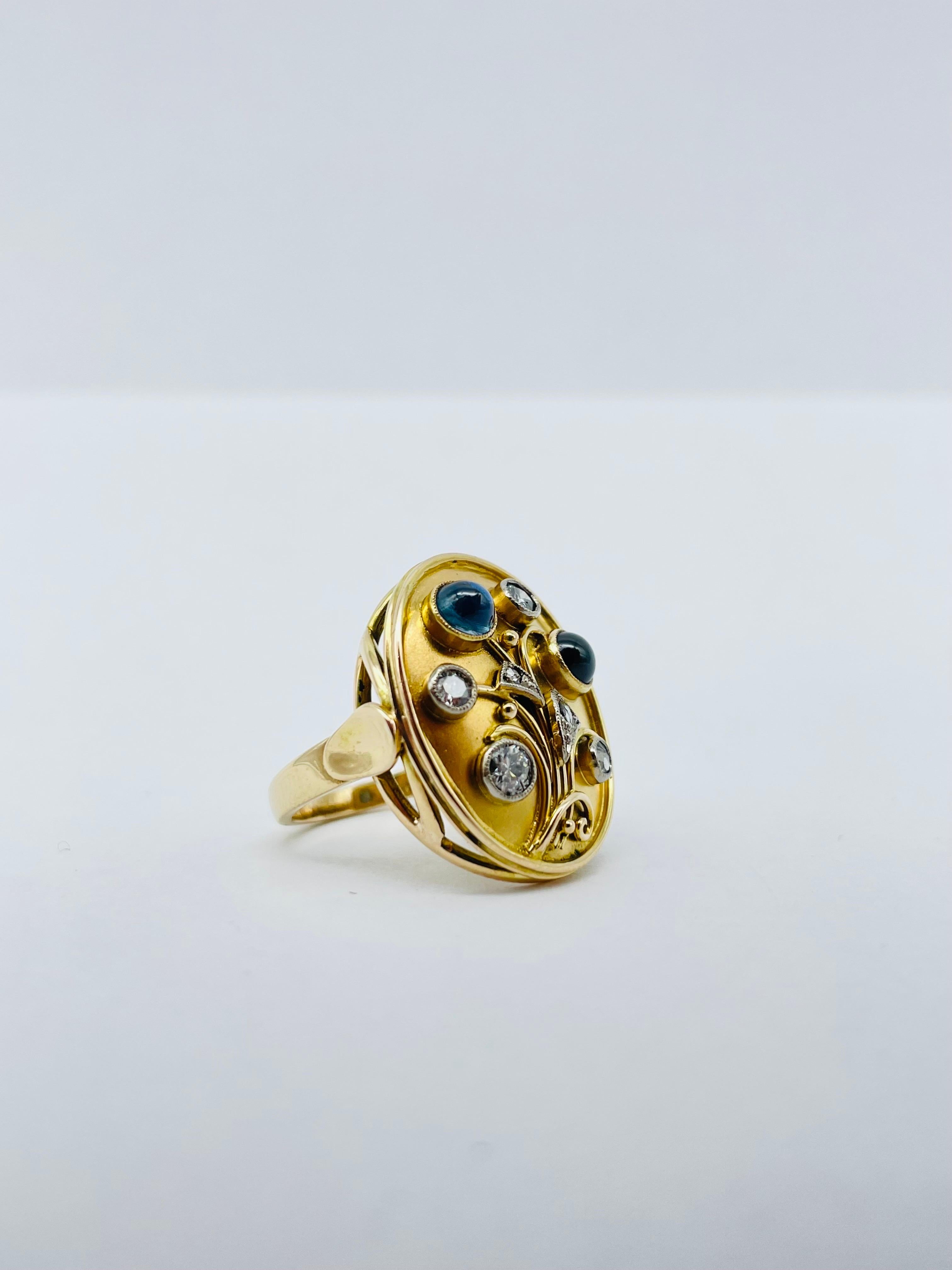 Fancy Cocktail Ring/Garden Ring in 14k Gold. This extraordinary piece of jewelry is a true work of art, designed to impress even the most discerning of tastes.

Crafted from the finest yellow gold, this ring features a breathtaking design that