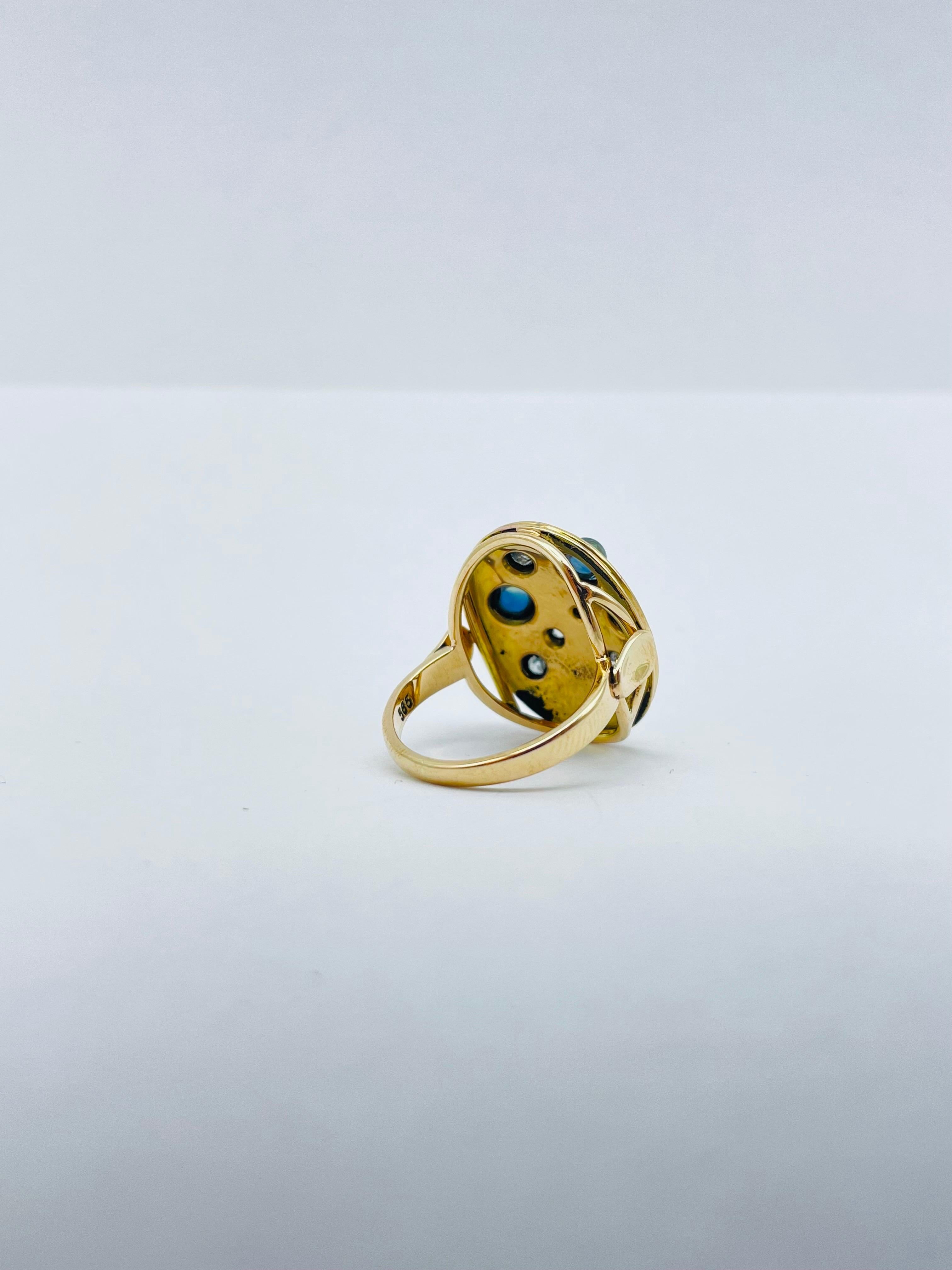 Women's or Men's Fancy Cocktail Ring/Garden Ring 14k Gold Ring For Sale