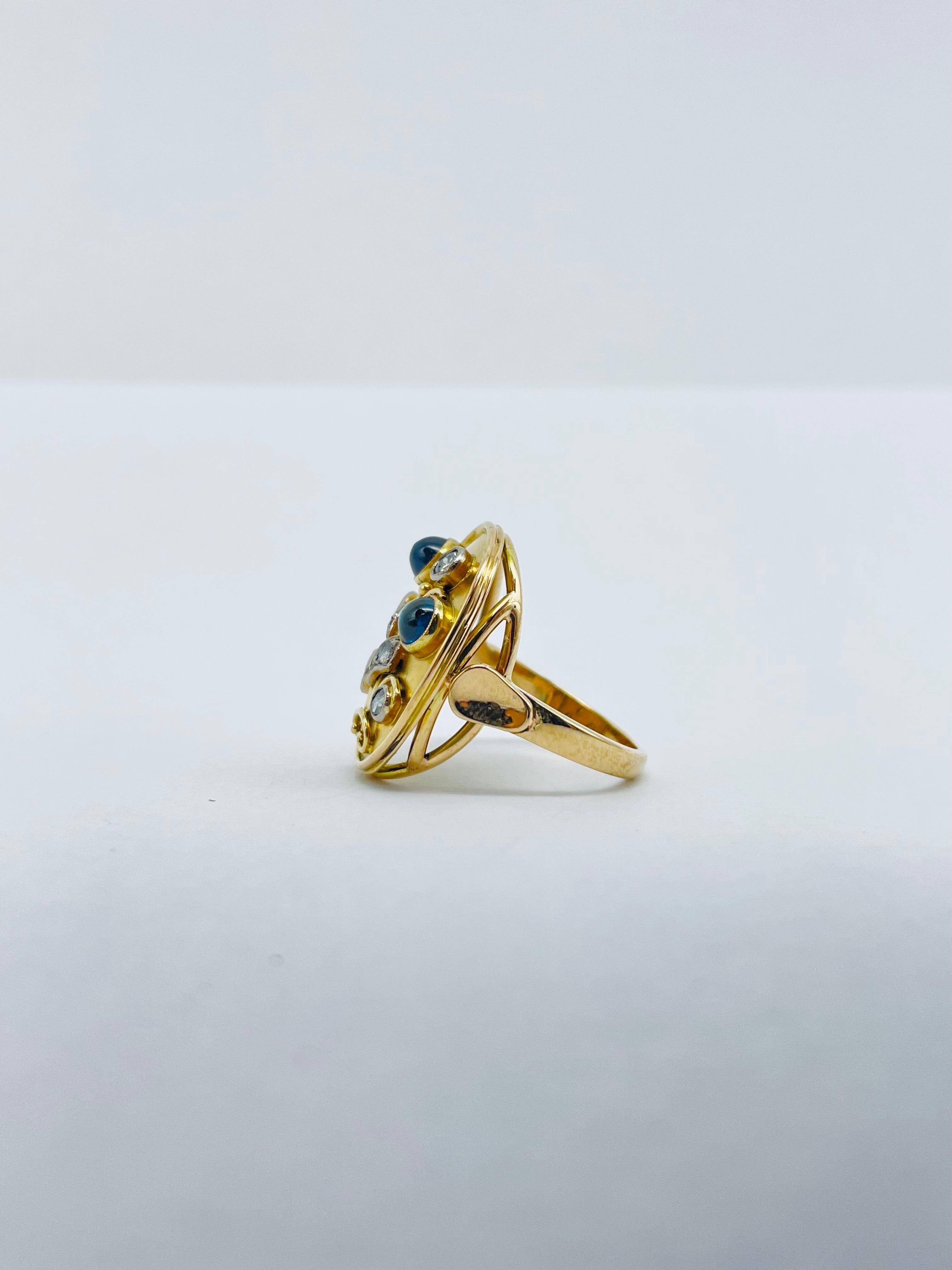 Fancy Cocktail Ring/Garden Ring 14k Gold Ring For Sale 2