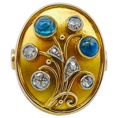 Anillo de cóctel de fantasía/Anillo de jardín Anillo de oro de 14k