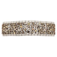 Bracciale con diamanti bianchi e colorati in oro 14K bicolore