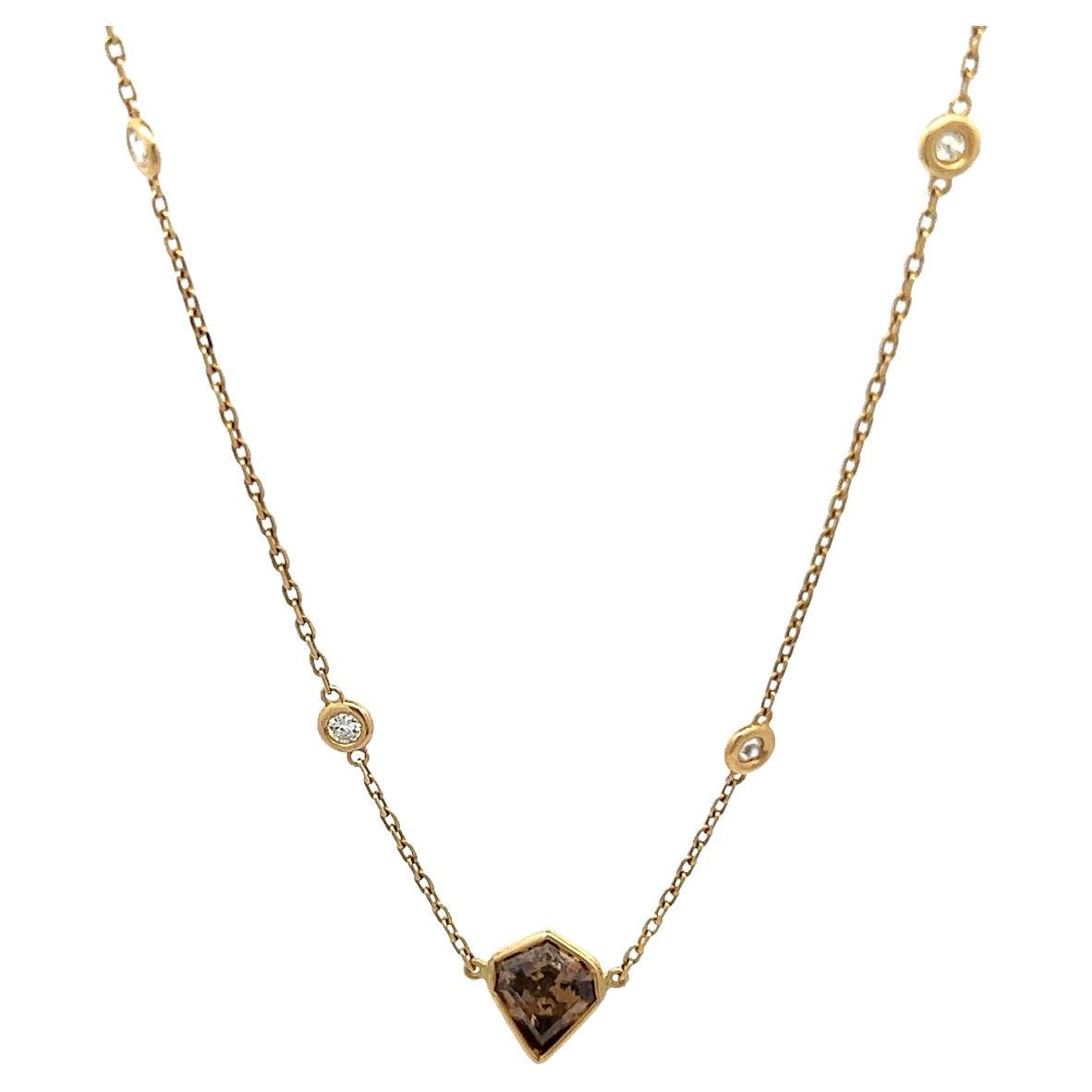 Diamonds by the Yard Necklace with Paper-Clip Chain in Two-Tone 14k ...