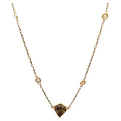 Fancy Color Diamond 14k Yellow Gold Diamonds by the Yard Chain Necklace
