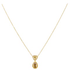 Fancy Color Diamond and Gold Pendant Necklace