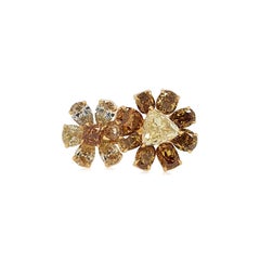 Fancy Color Diamond Cocktail Ring in Floral design