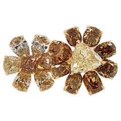 Fancy Color Diamond Cocktail Ring in Floral design