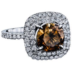 Fancy Color Diamond Ring with GIA Certificate, 1.79 Carat Platinum