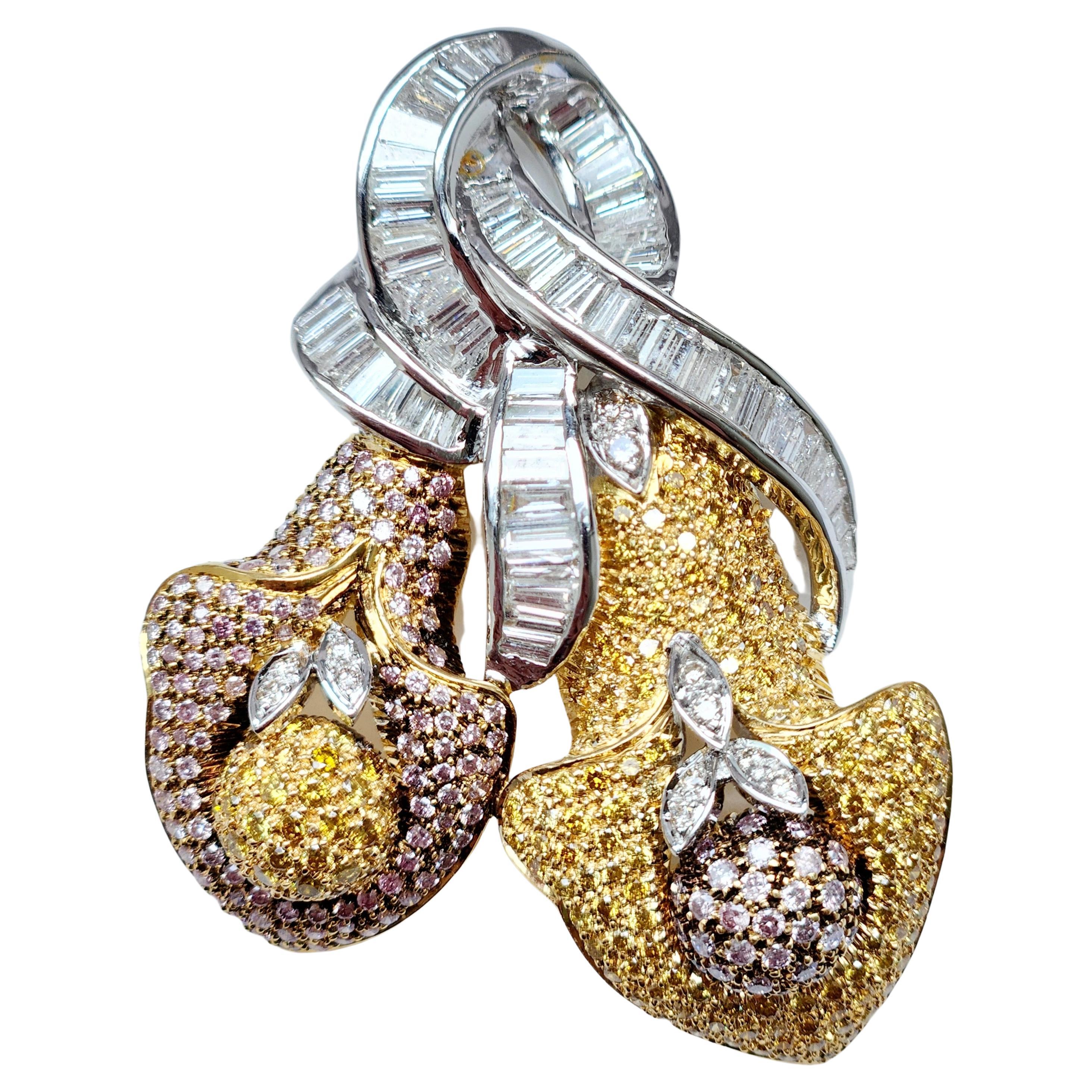 Colgante Broche en Forma de Flor de Color Fancy