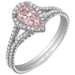 Neil Lane Couture Fancy Color Pear Brilliant-Cut Diamond, Platinum Ring