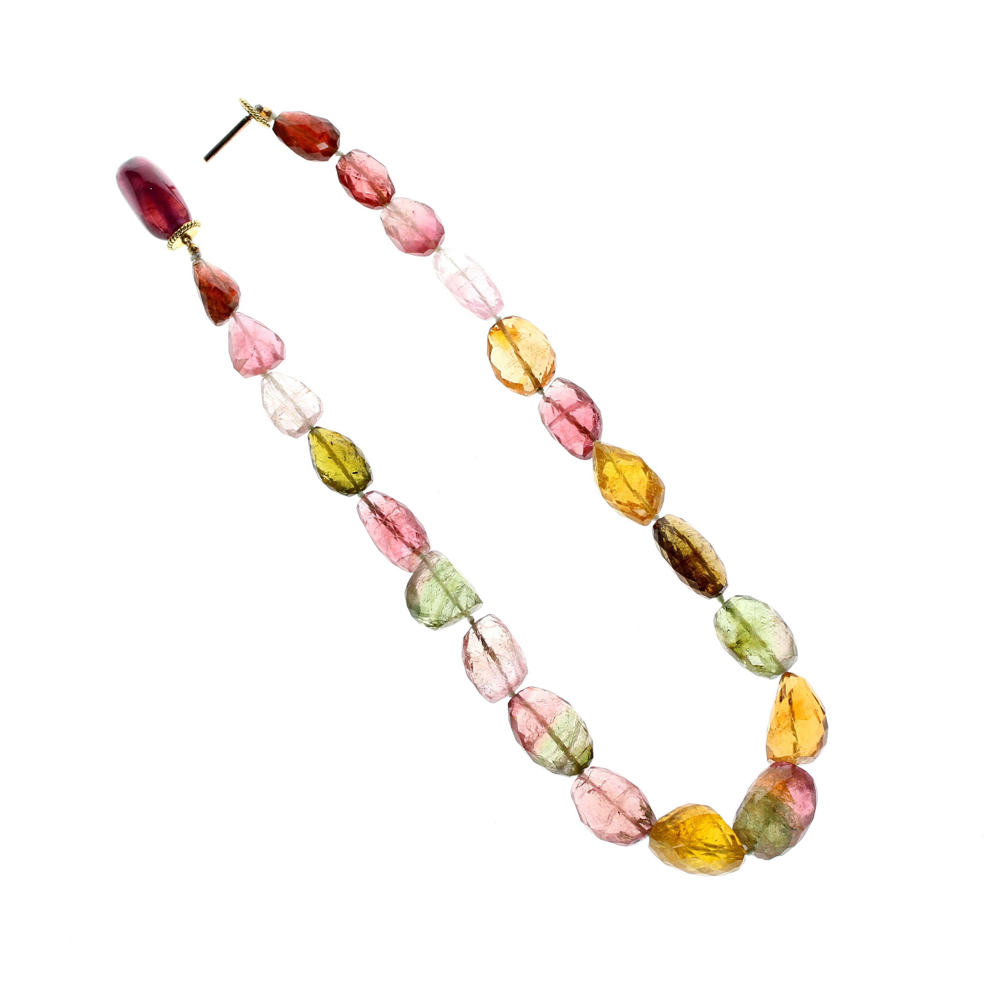 Fancy Farbe Turmalin Perle Gelbgold Halskette (Zeitgenössisch) im Angebot