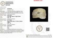 Fancy Color Wide Natural Diamond Band Ring in 18K Solid Gold (Certified)