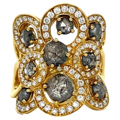 Cocktailring aus 18KY Gold mit farbigem Fancy Colored-Diamant