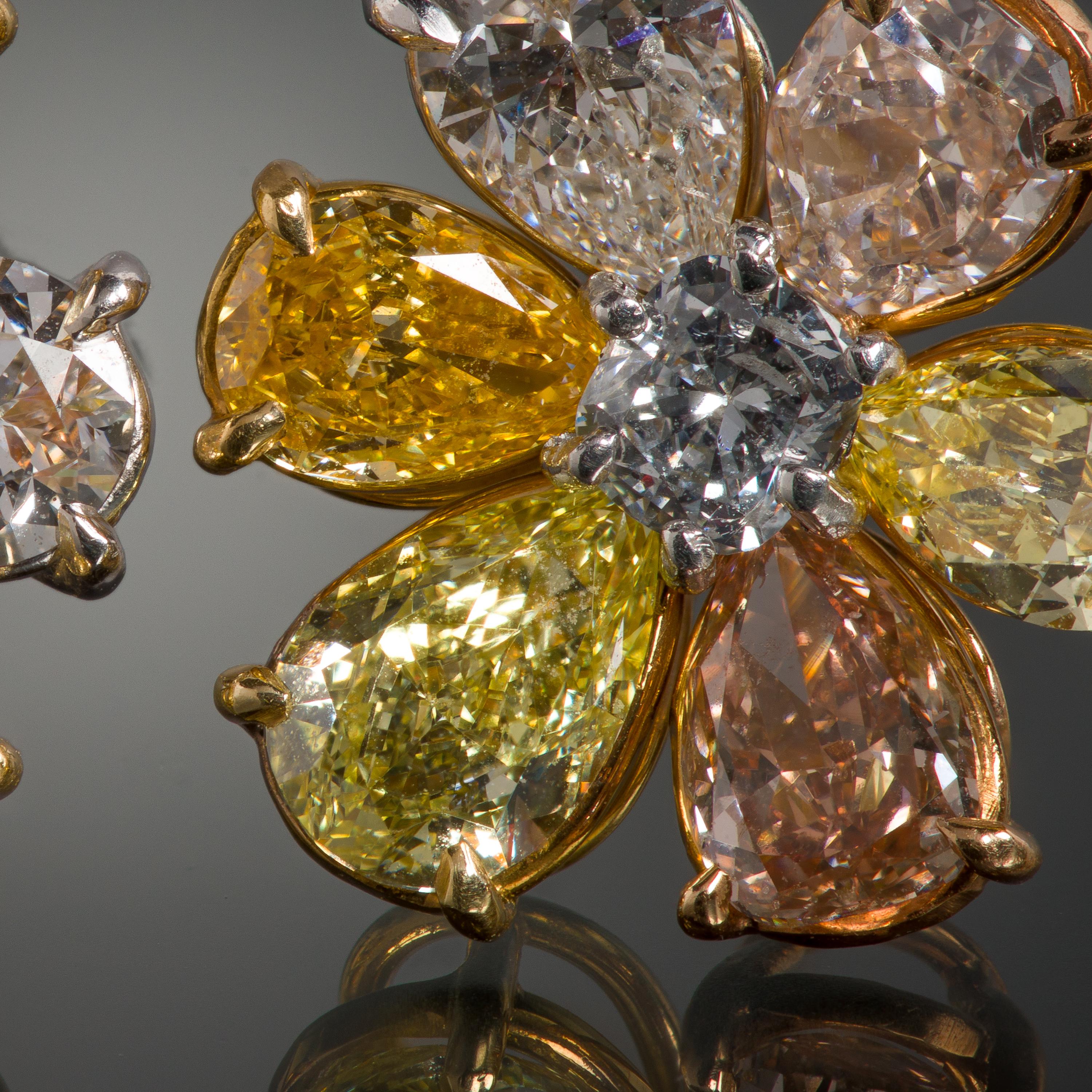 Fancy Colored Diamond Earrings For Sale 2