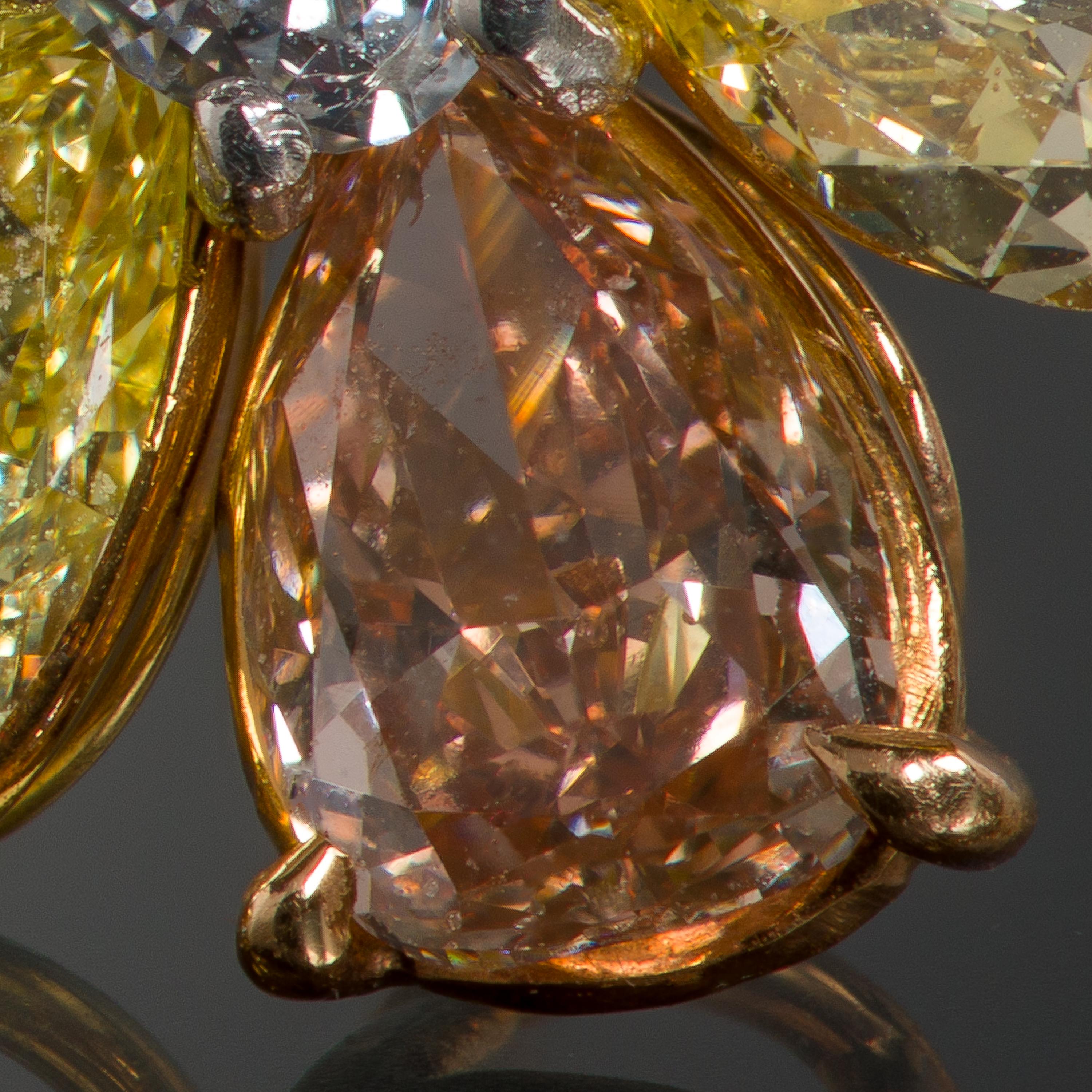 Fancy Colored Diamond Earrings For Sale 3