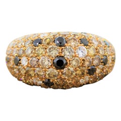 Fancy Colored Diamond Gold Dome Ring Band