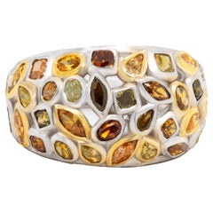 Fancy Colored Diamantring 4,50 Karat 18K Weißgold