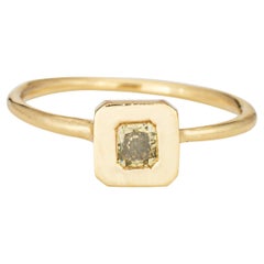 Fancy Colored Diamond Ring Sz 6.75 Square Stacking Band 14k Yellow Gold Jewelry