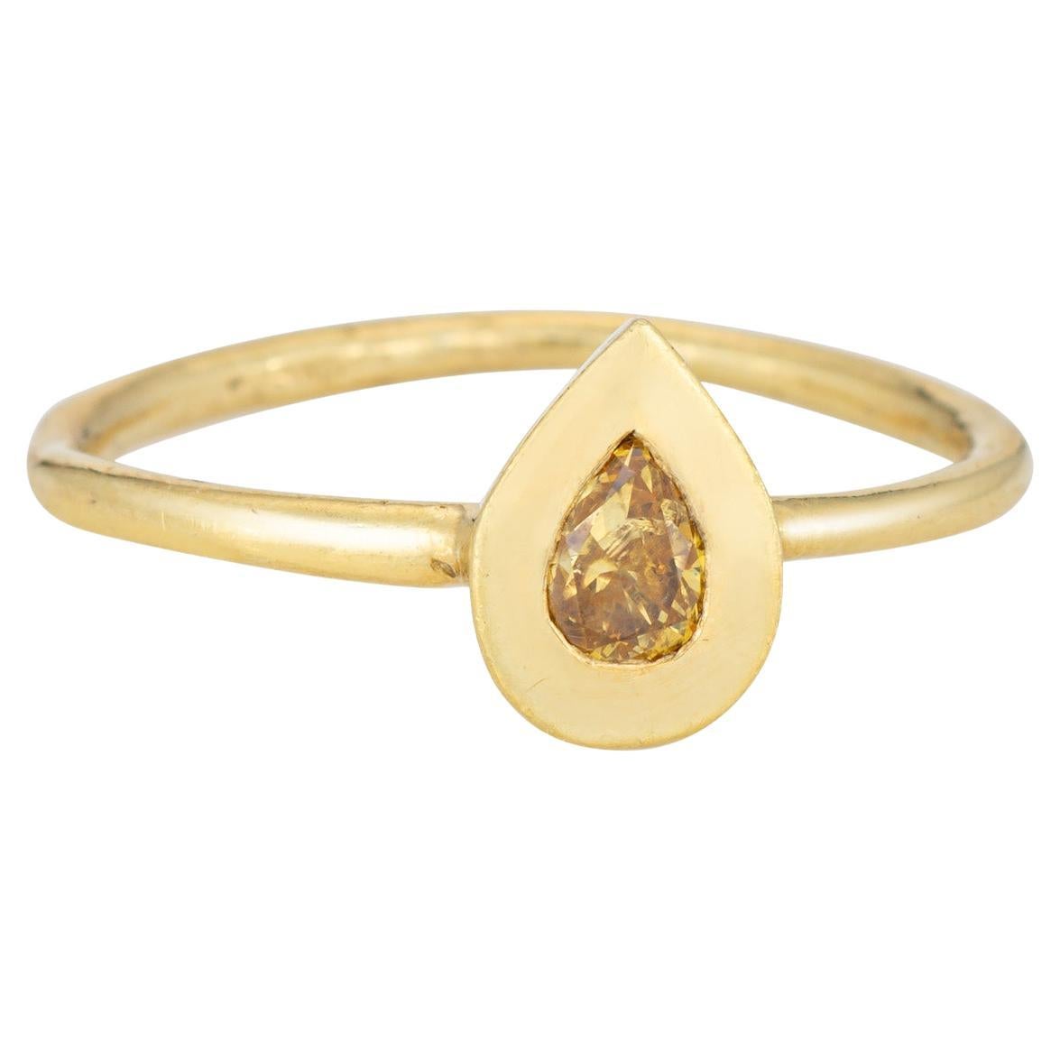 Fancy Colored Diamond Ring Sz 7 Stacking Band 18k Yellow Gold Fine Jewelry