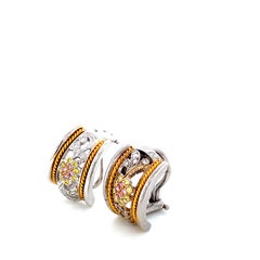 Fancy Colored Diamonds and White Diamond Earrings