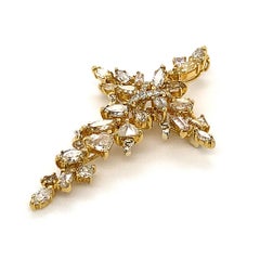 Fancy Colour Diamond 'Cross of Thorns' Brooch and Pendant by Dilys'