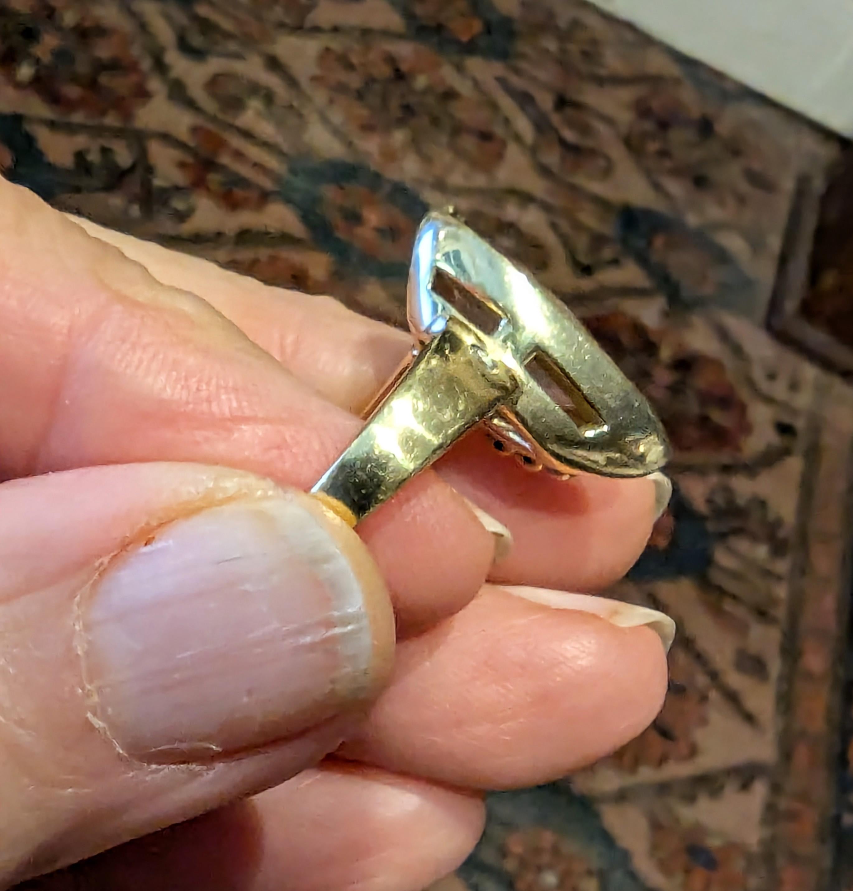 Taille Marquise Bague en or jaune 18 carats Morganite et diamant, taille fantaisie 3,96 carats en vente