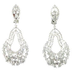Pendientes largos llamativos de cristal con corte especial, de los años 2000