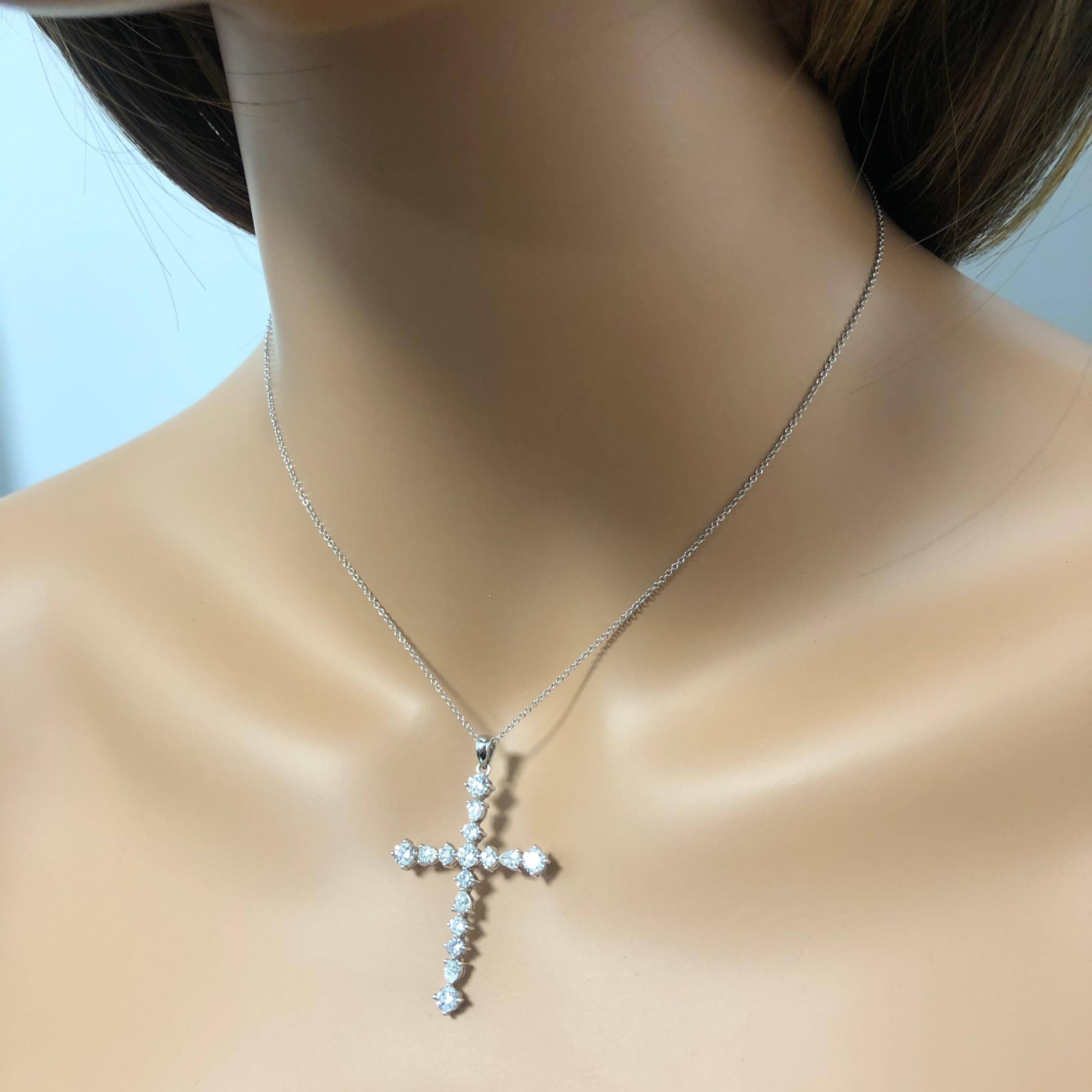 Fancy Cut Diamond Gold Cross Pendant Necklace In New Condition In New York, NY
