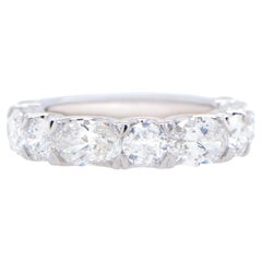 Fancy Cut Diamonds Half Eternity Band Ring 3.24 Carats 18K White Gold