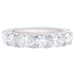 Fancy Cut Diamonds Half Eternity Band Ring 3.24 Carats 18K White Gold