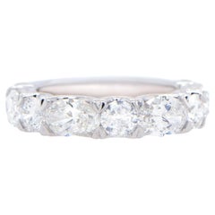 Fancy Cut Diamonds Half Eternity Band Ring 3.24 Carats 18K White Gold