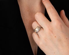 Fancy Cut Yellow Beryl 3.04 Carat 14k White Gold Cocktail Ring