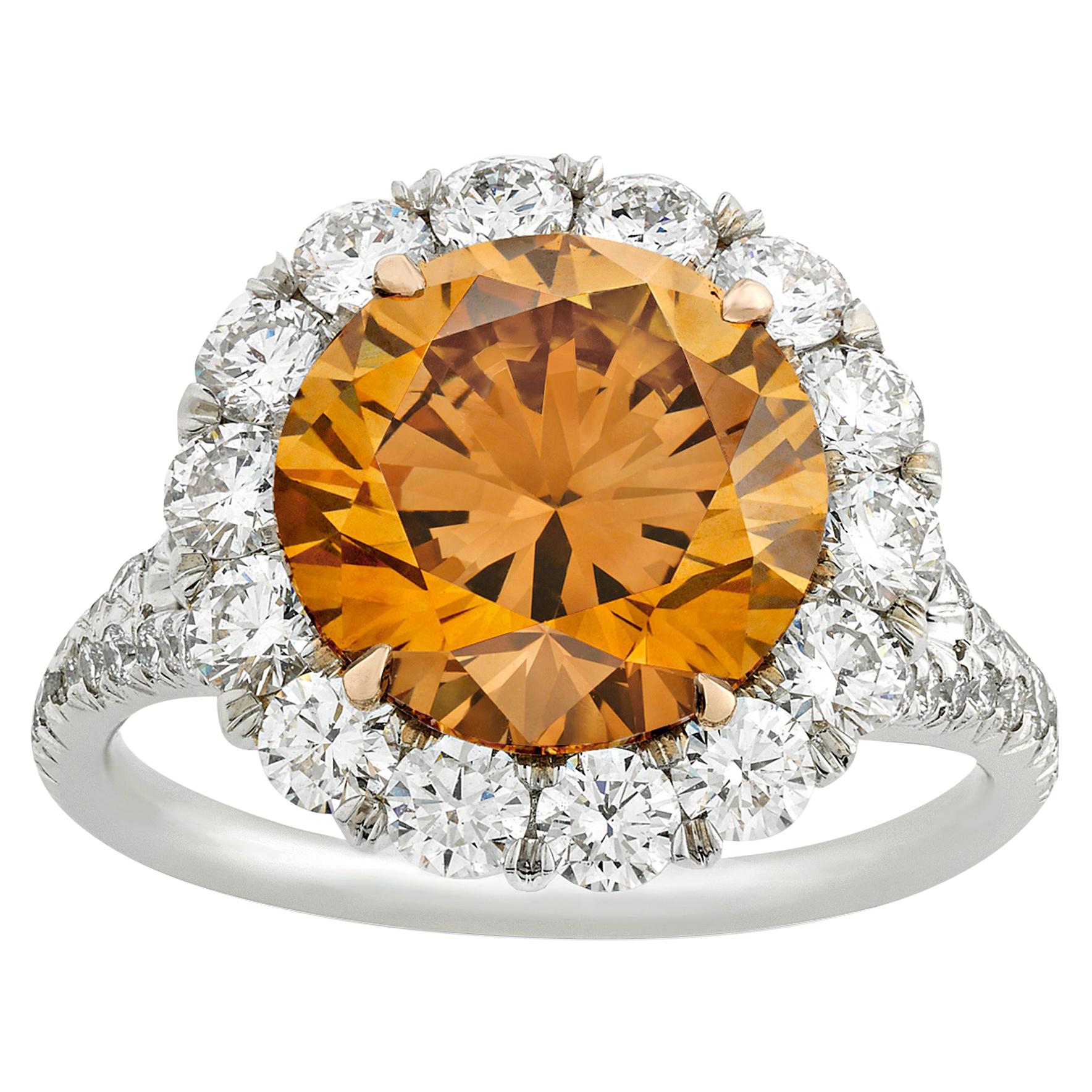 Fancy Deep Brown-Orange Diamond Ring, 4.04 Carat