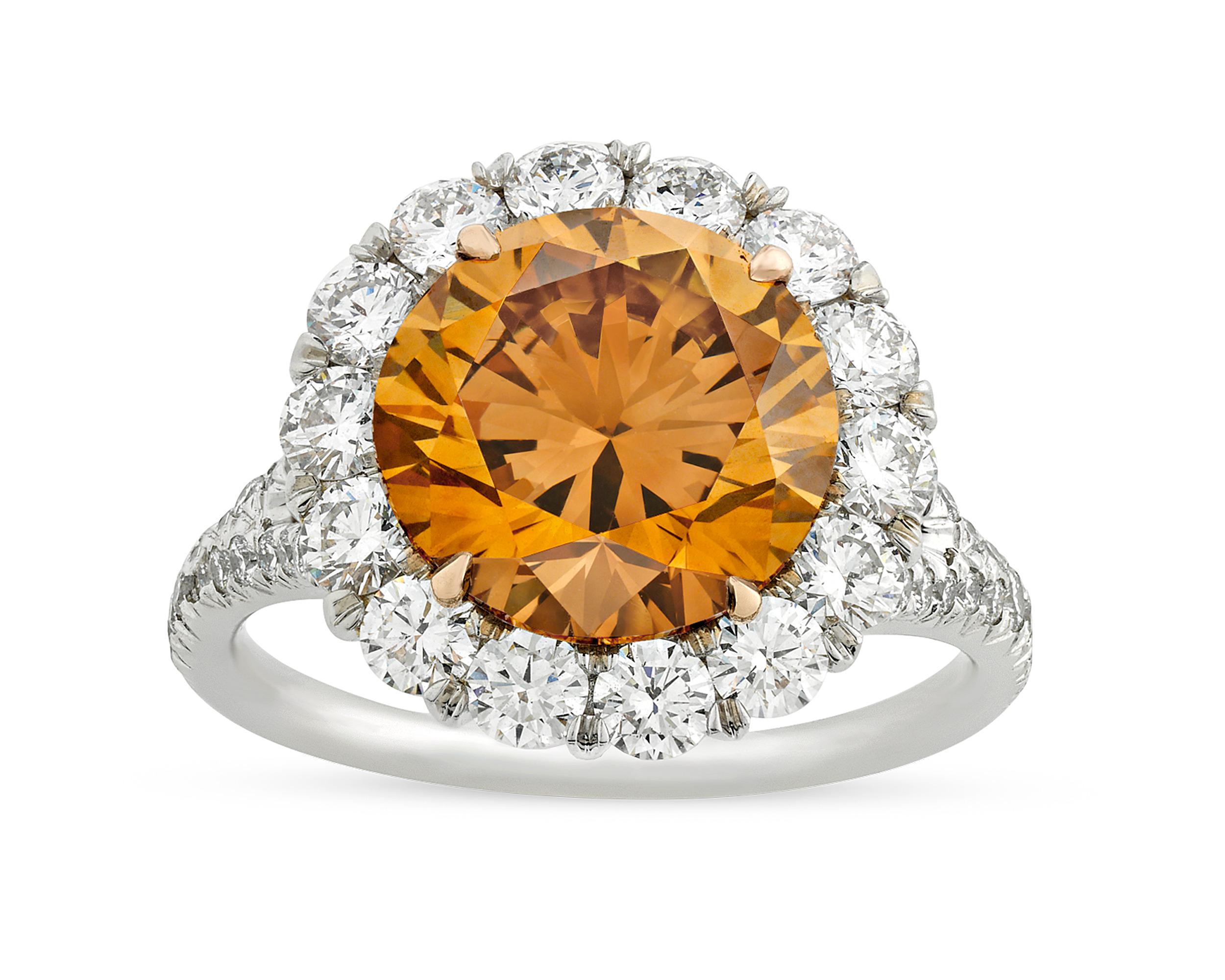 Modern Fancy Deep Brown-Orange Diamond Ring, 4.04 Carat