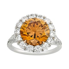 Fancy Deep Brown-Orange Diamond Ring, 4.04 Carats