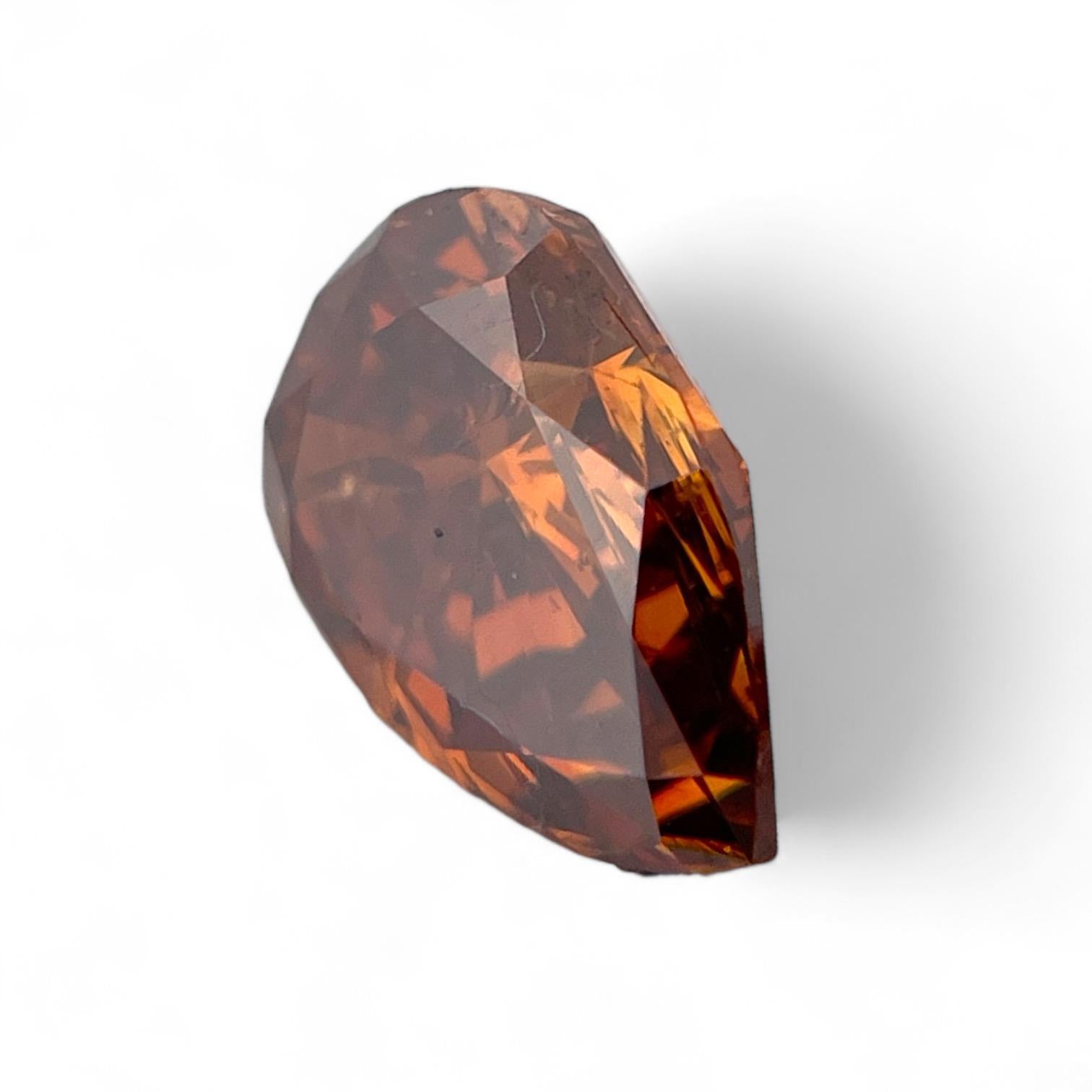 Modern Fancy Deep Orange Brown GIA Certified 1.47 ct Natural Diamond For Sale