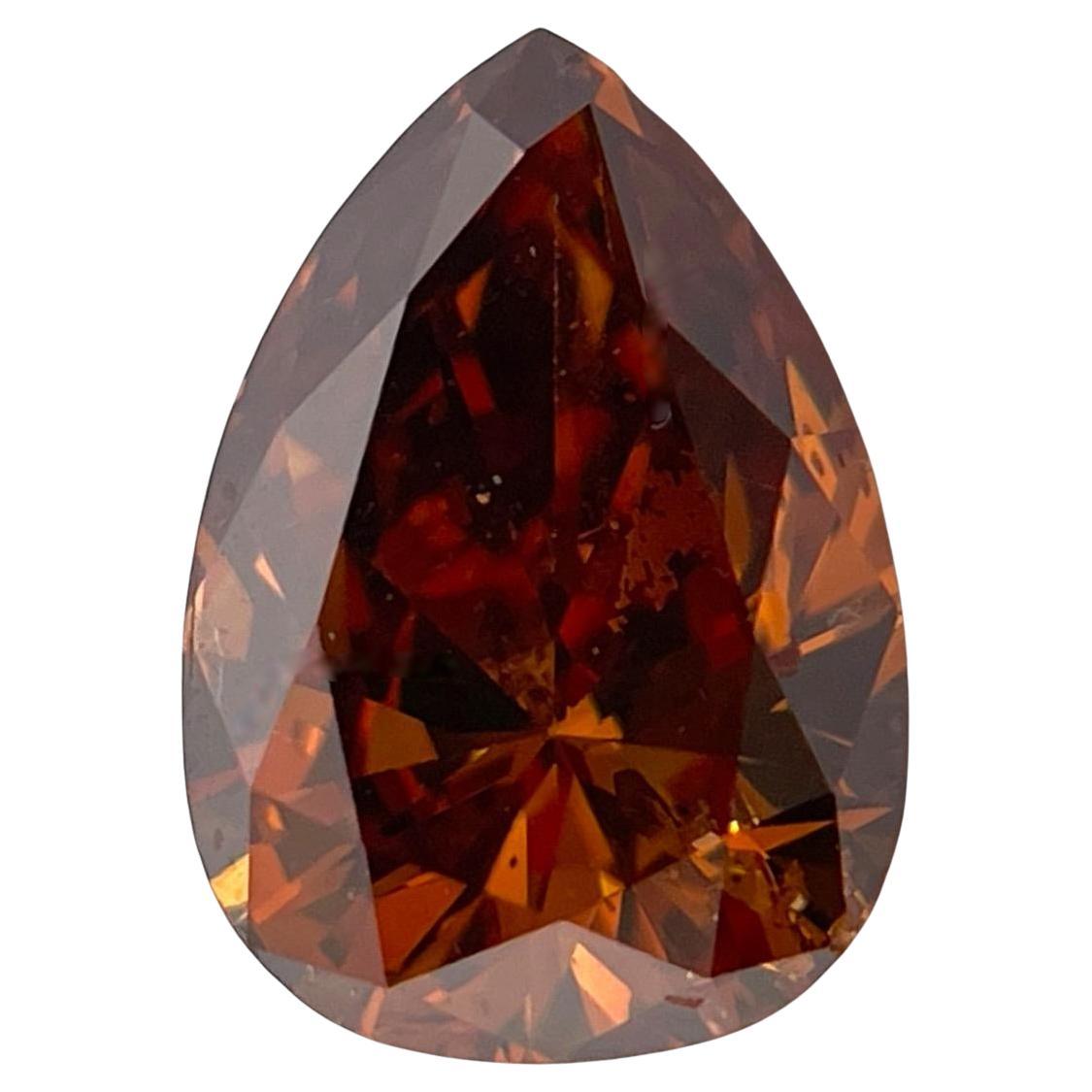 Diamant naturel certifié GIA de 1,47 ct de couleur orange brun foncé