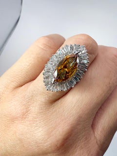 Fancy Deep Orange Diamond ring GIA 1.92ct RARE FIND
