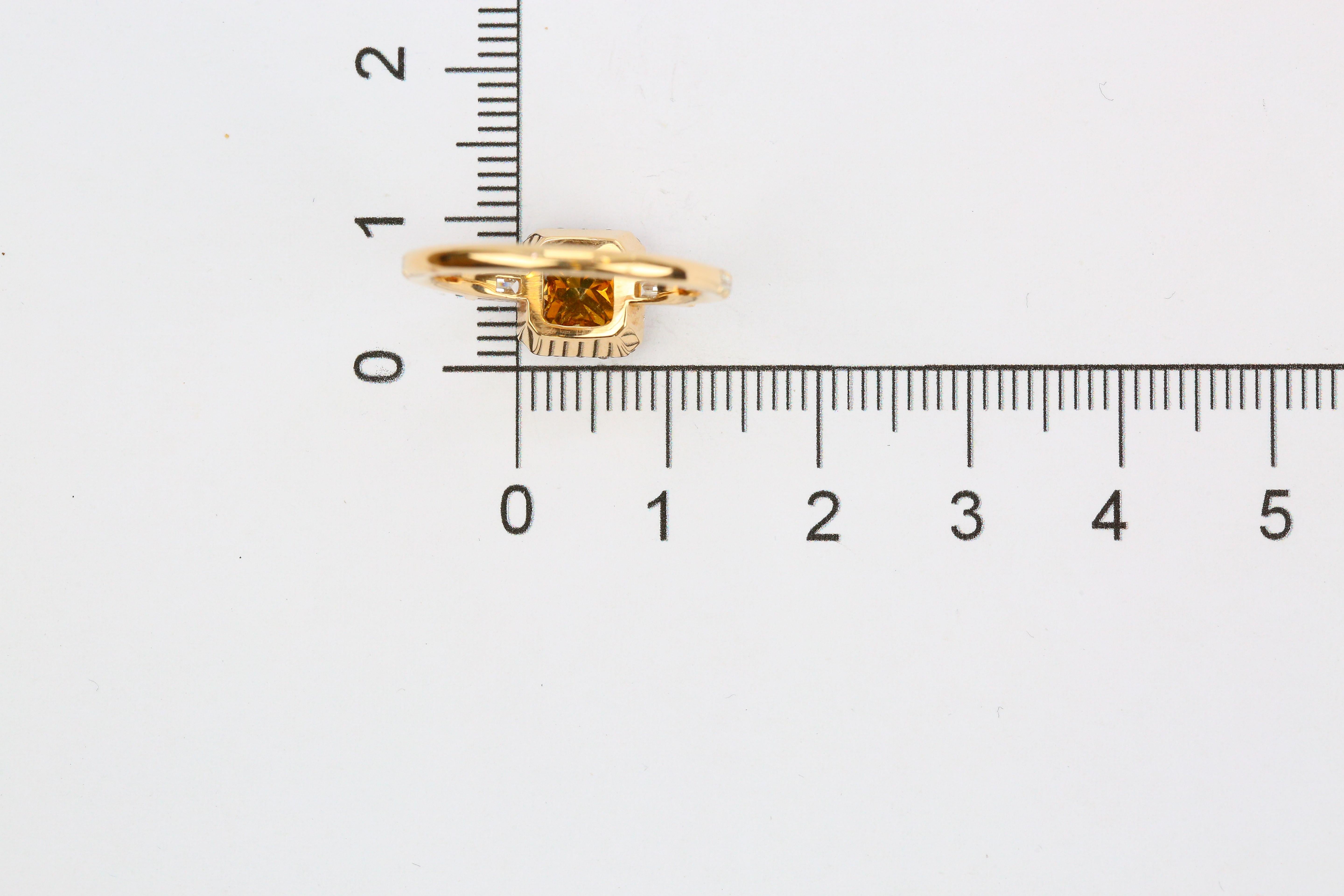 Fancy Deep Orange Radiant Cut And Diamond Stone Engagement Ring 9