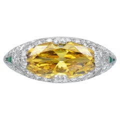 Fancy Deep Orange-Yellow Diamond  Ring GIA